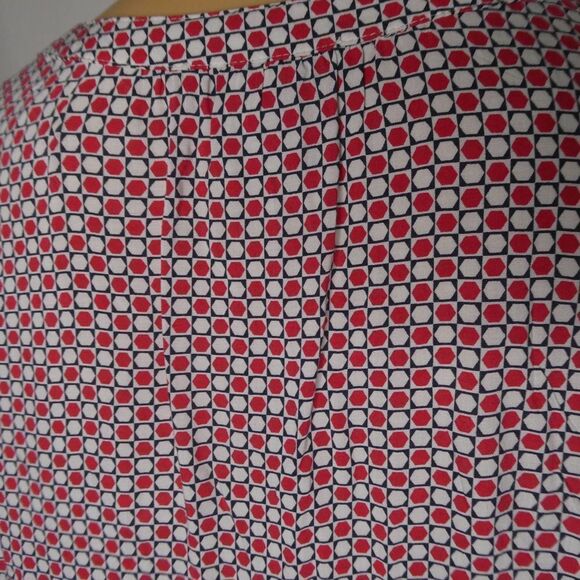 Lucky Brand Sleeveless Popover Blouse Stop Sign Polka Dot Print Geometric Large - Picture 7 of 7